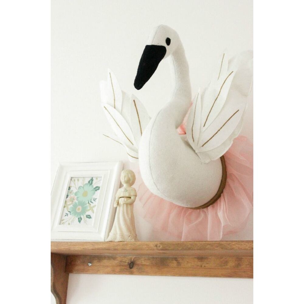 Cute Swan Head Mount Nursery Wall Decor Felted Swan from Target 15" Tall